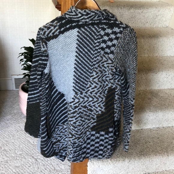 Lucky Brand Mixed Striped Chunky Wool Cardigan - Picture 7 of 12